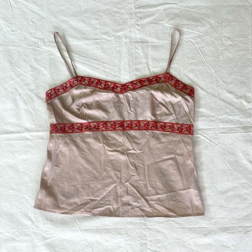 Dosa 100% Silk Camisole Top with Lace Size L (Dosa Tag 4) NWOT